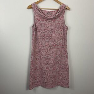 Eddie Bauer Sleeveless Dress Women's PL Pink‎ Patterned Cowl Neck Casual